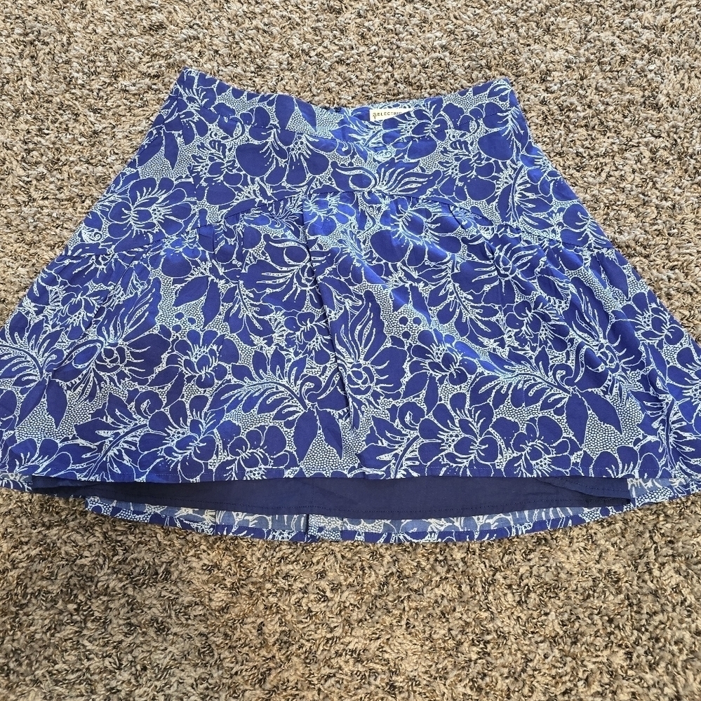 Electric and rose size small blue flower skirt